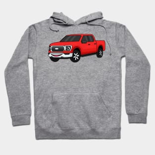 Cute red pickup truck cartoon illustration Hoodie